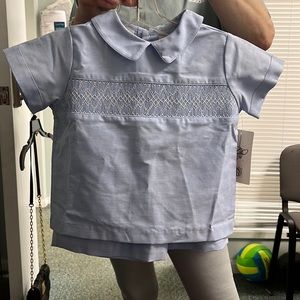 Smocked boys short set